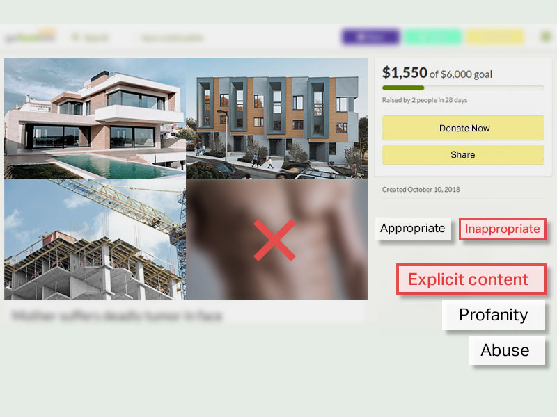 Campaign images submitted by users on donation record platform