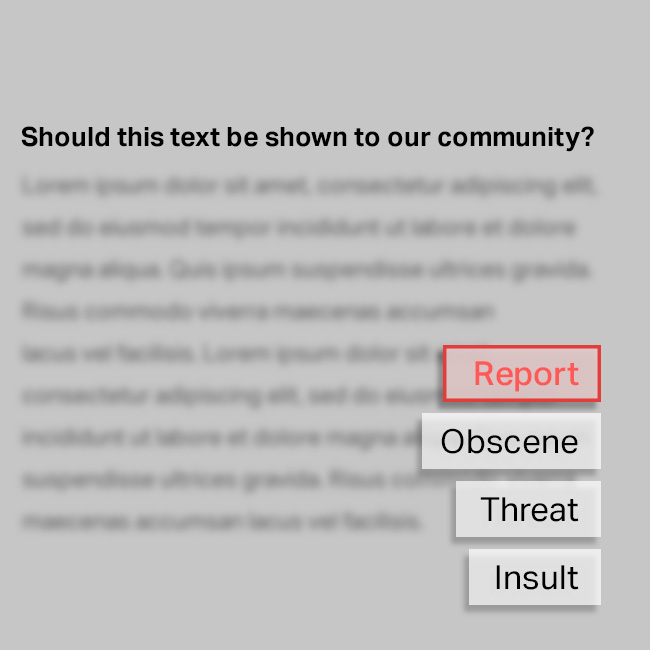 Text moderation search for duplicate content, offensive content, or content that does not comply and remove it.