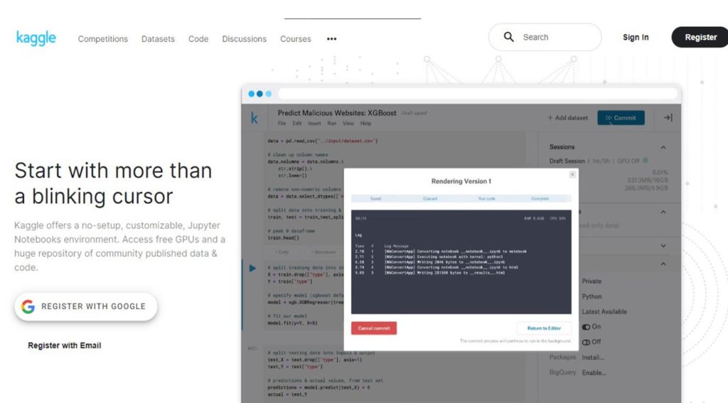 Kaggle boasts an impressive portfolio of community-driven datasets