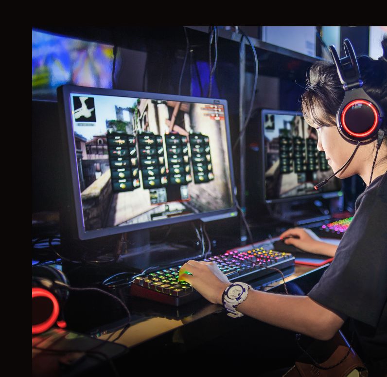 boy gaming on pc