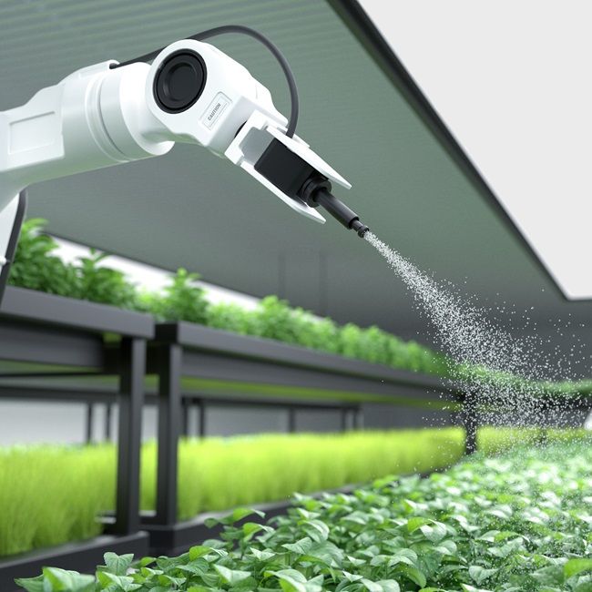 Robot watering plants