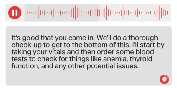 audio automated patient notetaking