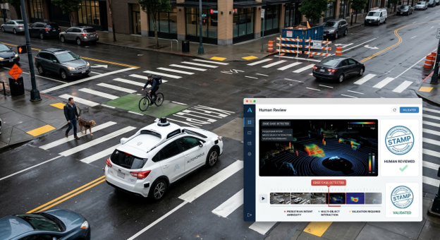 Human Validation Process for an Autonomous Vehicle with an Edge Case Alert