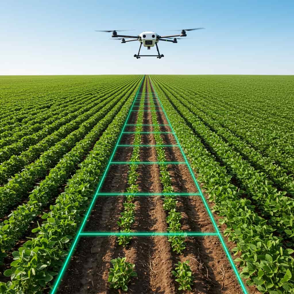 highly detailed image of a soybean field