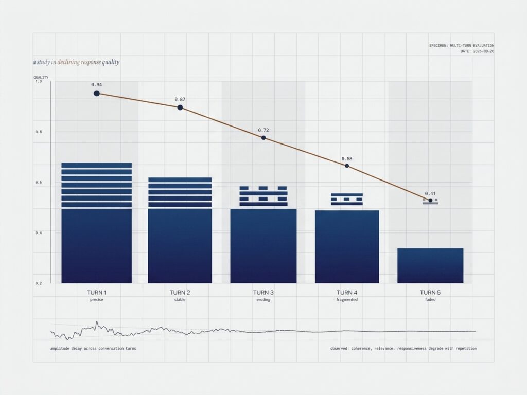 Graph showing declining response quality across turns